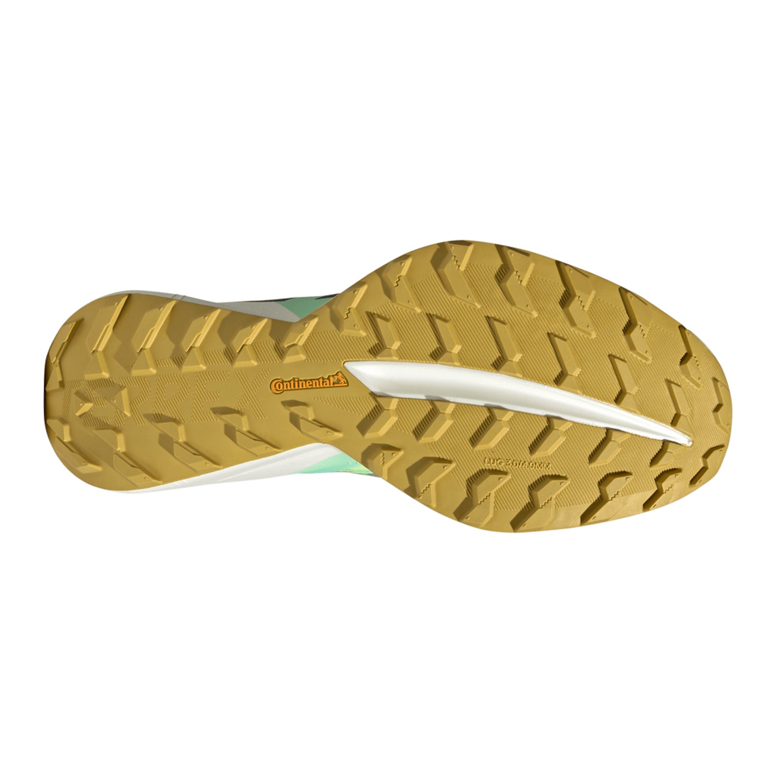 Men's adidas Terrex Agravic Speed Ultra 2 Trail Running Shoes Frozen Lemon Core Black Pulse Mint sole view displaying Continental rubber outsole for confident grip on wet and dry technical trail terrain