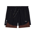 Men's Bandit Vento Next Gen 2-in-1 Run Short Black product view showing silky four-way stretch Vento fabric with SoLite compression liner and water-repellent finish