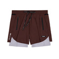 Men's Bandit Vento Next Gen 2-in-1 Run Short Cacao product view showing silky four-way stretch Vento fabric with SoLite compression liner and water-repellent finish