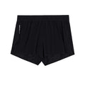 Men's Bandit Vento Next Gen 3 Inch Split Short Black product view showing silky four-way stretch Vento fabric with bonded cutaway split and Coolcore anti-chafe brief