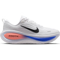 Men's Nike Vomero Plus Running Shoes White Atomic Pink Racer Blue Black outer side view showing full-length ZoomX foam midsole with high-abrasion rubber outsole for maximum cushioned daily running