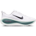 Nike Vomero Plus men's running shoe in White / Black / Mineral Slate / Hyper Pink — outer view showing white engineered mesh upper with black and mineral slate detailing, hyper pink accent and full-length ZoomX foam midsole profile