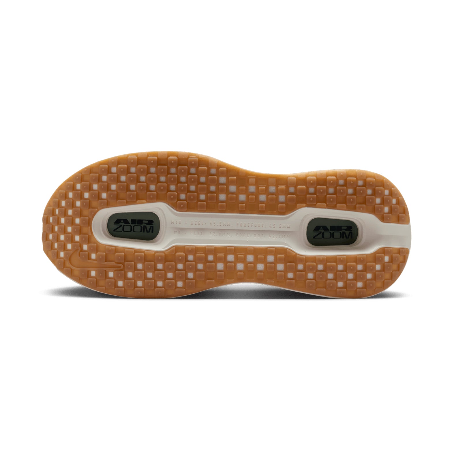 Men's Nike Vomero Premium Running Shoes Beige sole view displaying durable rubber outsole with road traction pattern