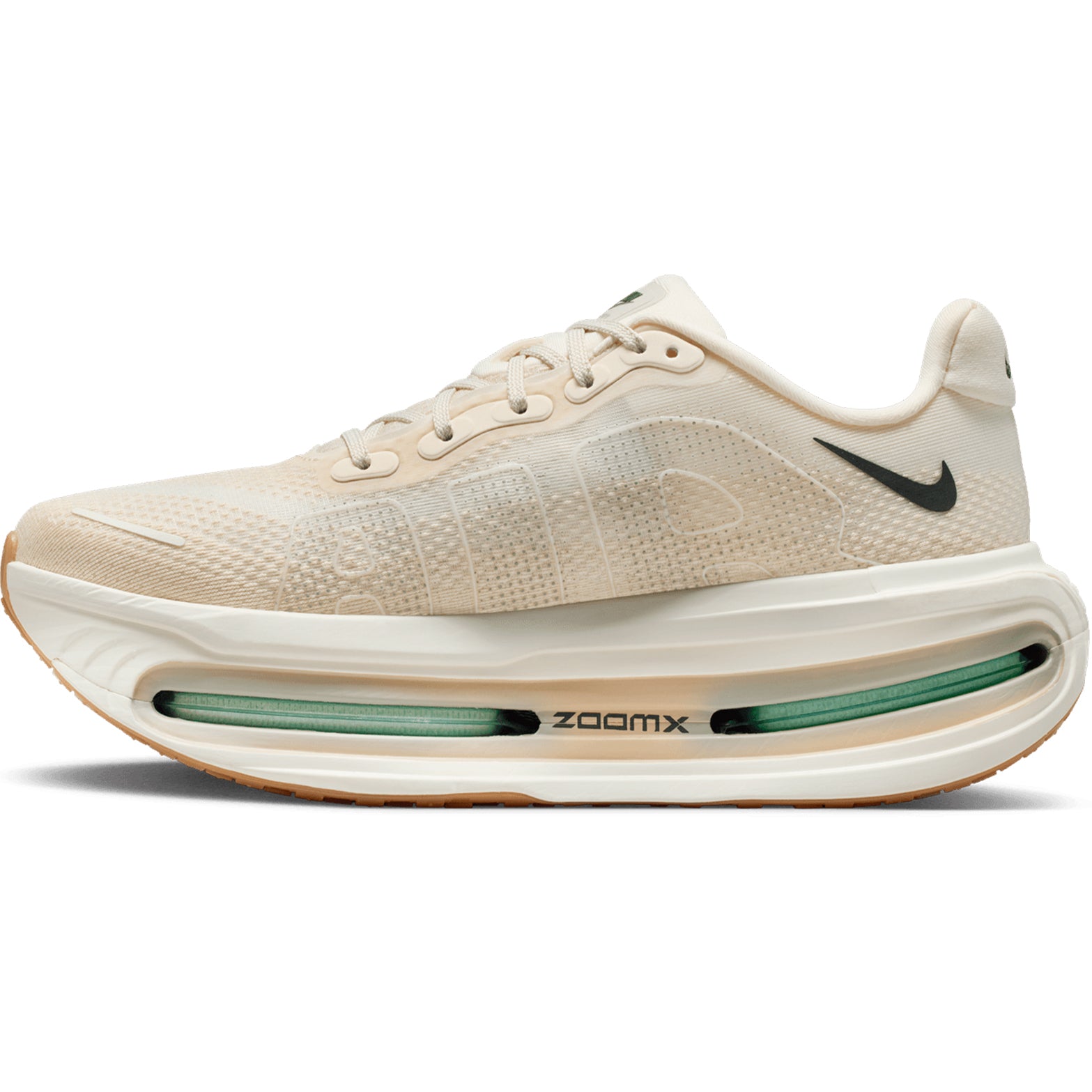 Men's Nike Vomero Premium Running Shoes Beige inner side view showing ZoomX foam cushioning with Air Zoom technology for responsive daily running