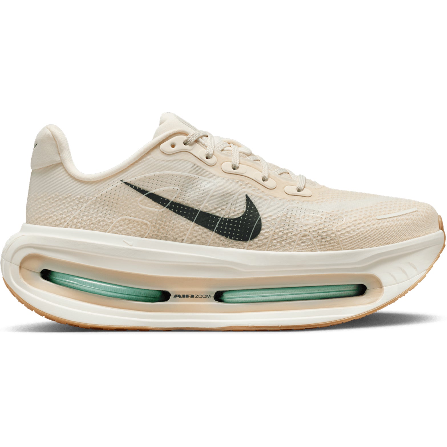 Men's Nike Vomero Premium Running Shoes Beige outer side view showing dual Air Zoom units with full-length ZoomX foam midsole and premium construction