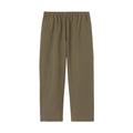 Goldwin Men's Wide Ankle Easy Pants Sand Land front view showing 2-layer softshell construction with wide silhouette and ankle-length inseam