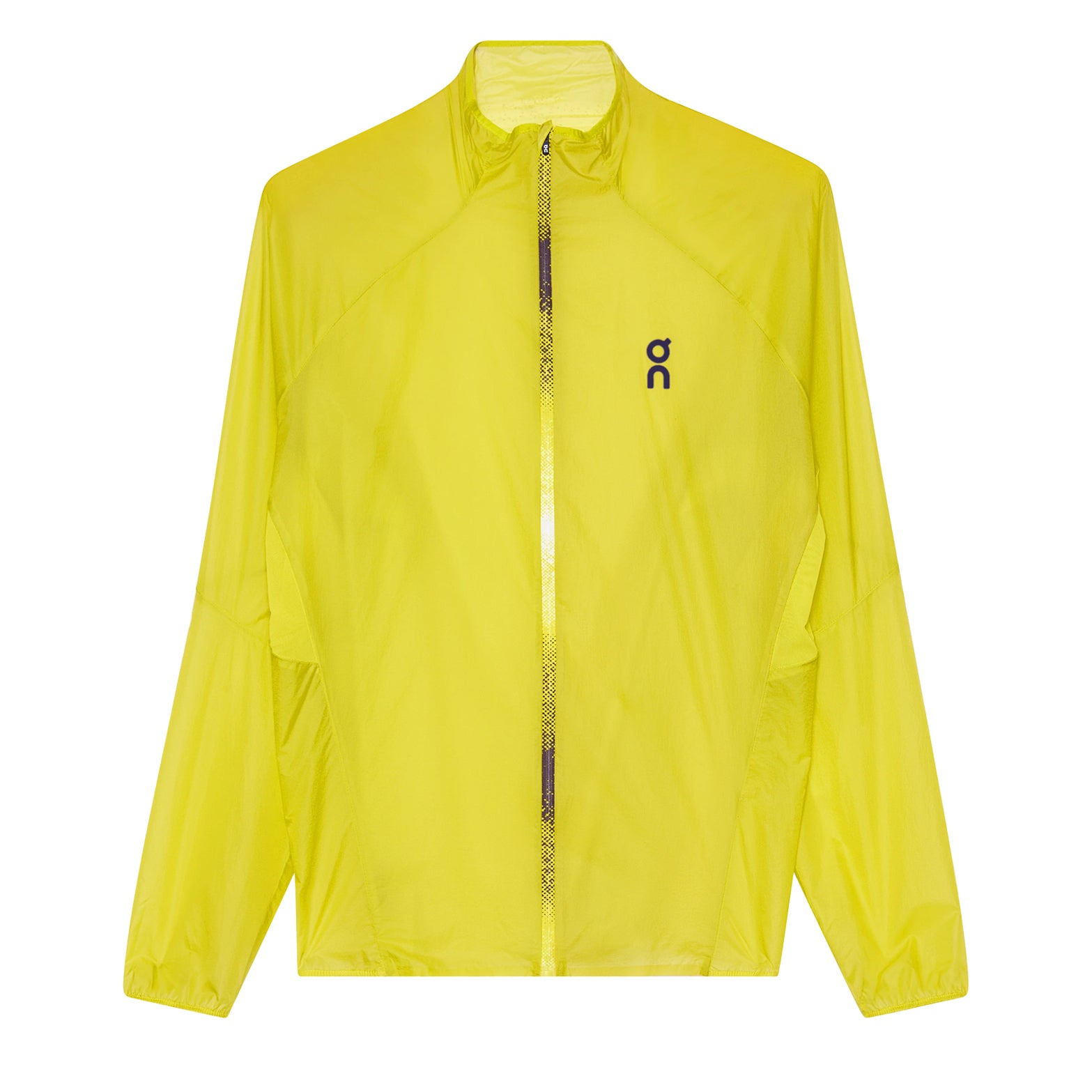 Men's On Zero Jacket Lime product view showing ultralight packable construction with windproof water-repellent fabric and breathable materials