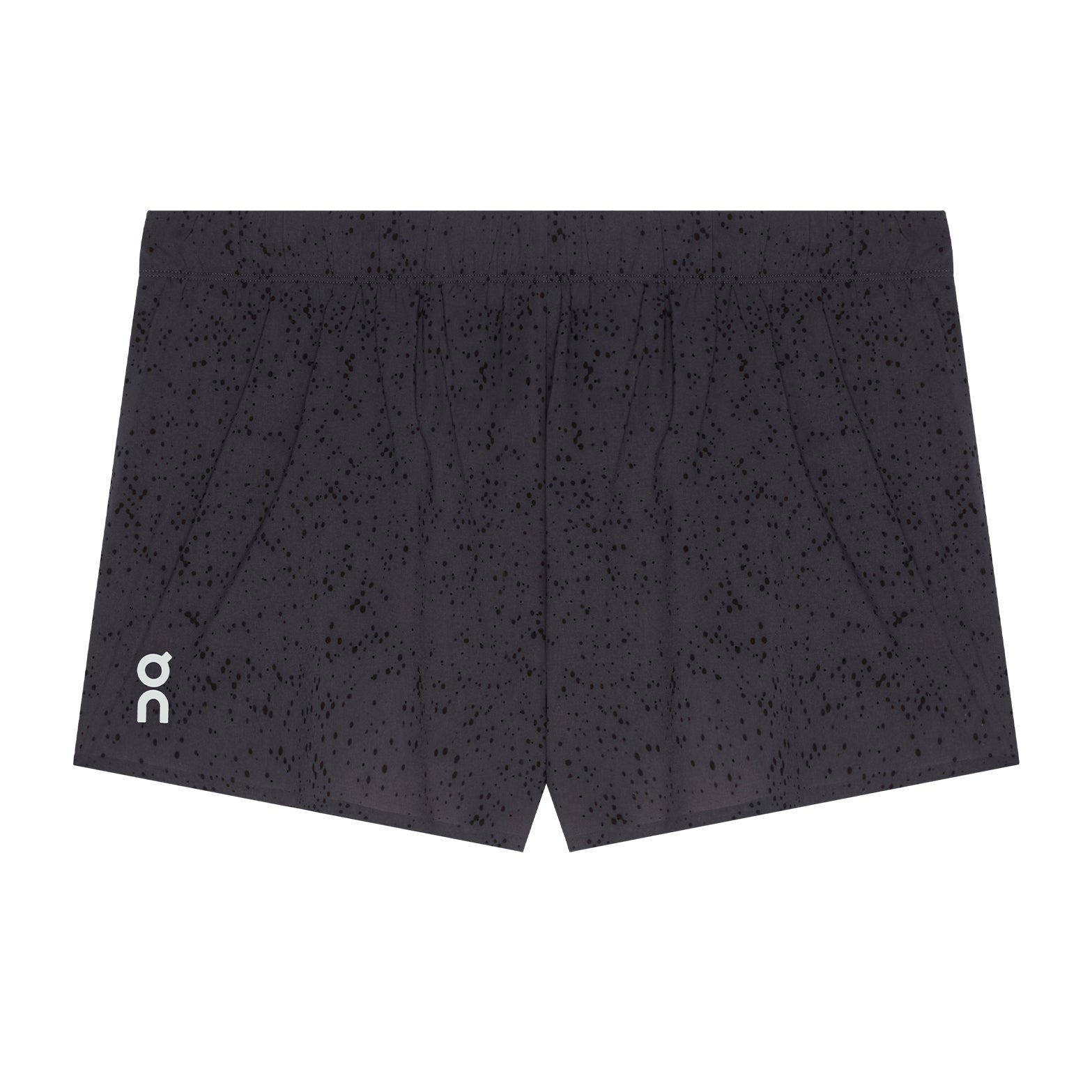 Men's On Zero Shorts Grey Black product view showing lightweight stretch-woven fabric with perforated outer and adjustable waistband