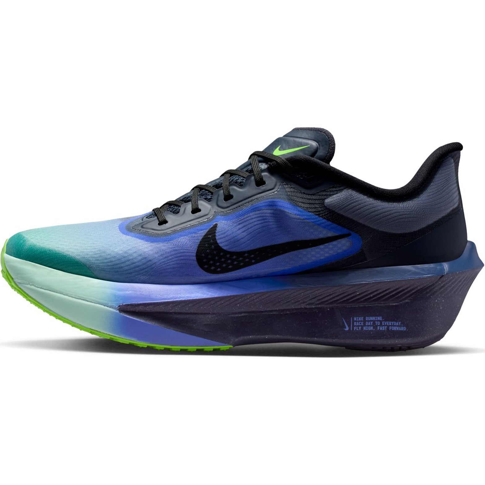 Men's Zoom Fly 6 GLAM Running Shoes Dark Obsidian / Black / Racer Blue - Achilles Heel