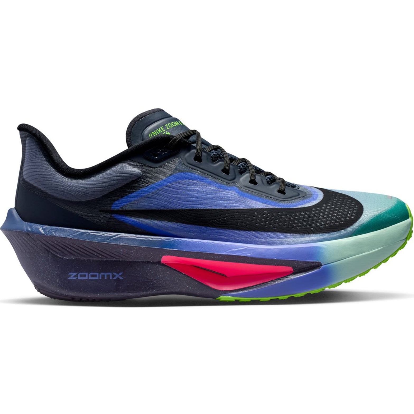 Men's Zoom Fly 6 GLAM Running Shoes Dark Obsidian / Black / Racer Blue - Achilles Heel