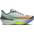 Nike Zoom Fly 6 men's running shoe in Steam / Frosted Spruce / Purple Fade / Rugged Orange — outer view showing steam engineered mesh upper with frosted spruce, purple fade and rugged orange accent detailing and Zoom foam midsole profile