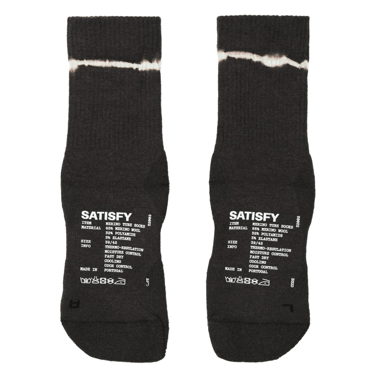 Merino Nylon Tube Socks Tie-Dye Black