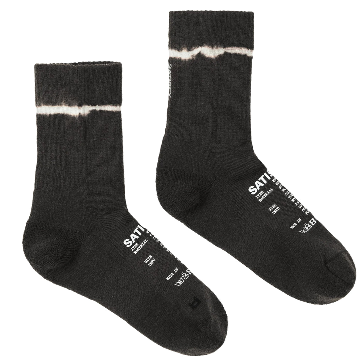Merino Nylon Tube Socks Tie-Dye Black