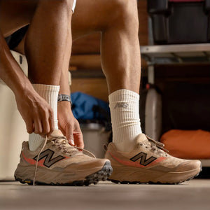 New Balance Men's Fresh Foam X Hierro v9 Trail Running Shoes Desert Clay / Earth Shadow / Urgent Red - achilles heel