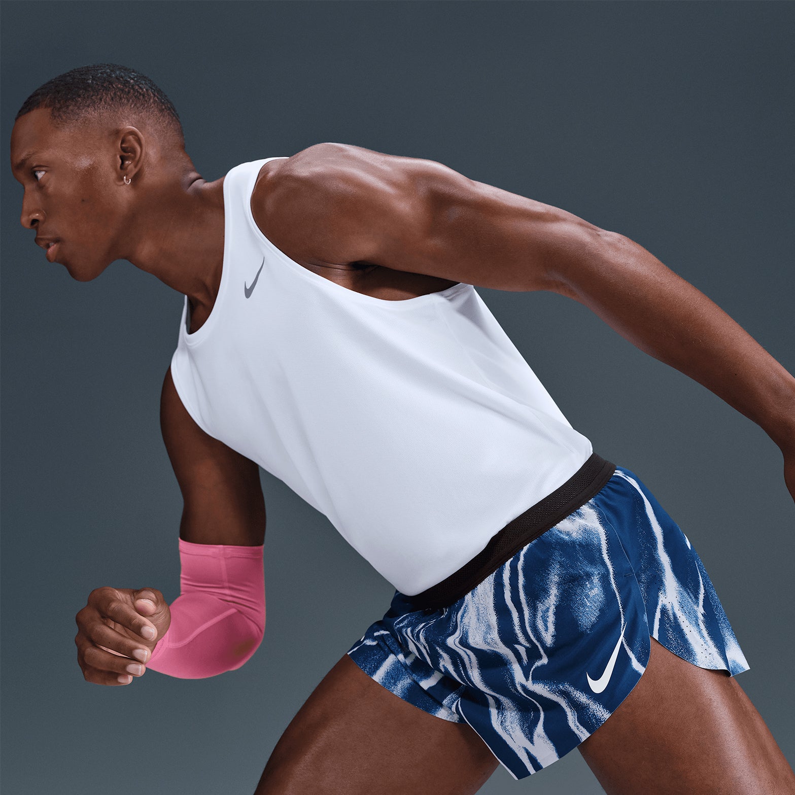 Men's Dri-FIT AeroSwift ADV 2 Inch Running Shorts Coastal Blue / White - Achilles Heel