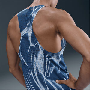 Nike Men's Dri-FIT AeroSwift ADV Running Vest Coastal Blue / White - achilles heel