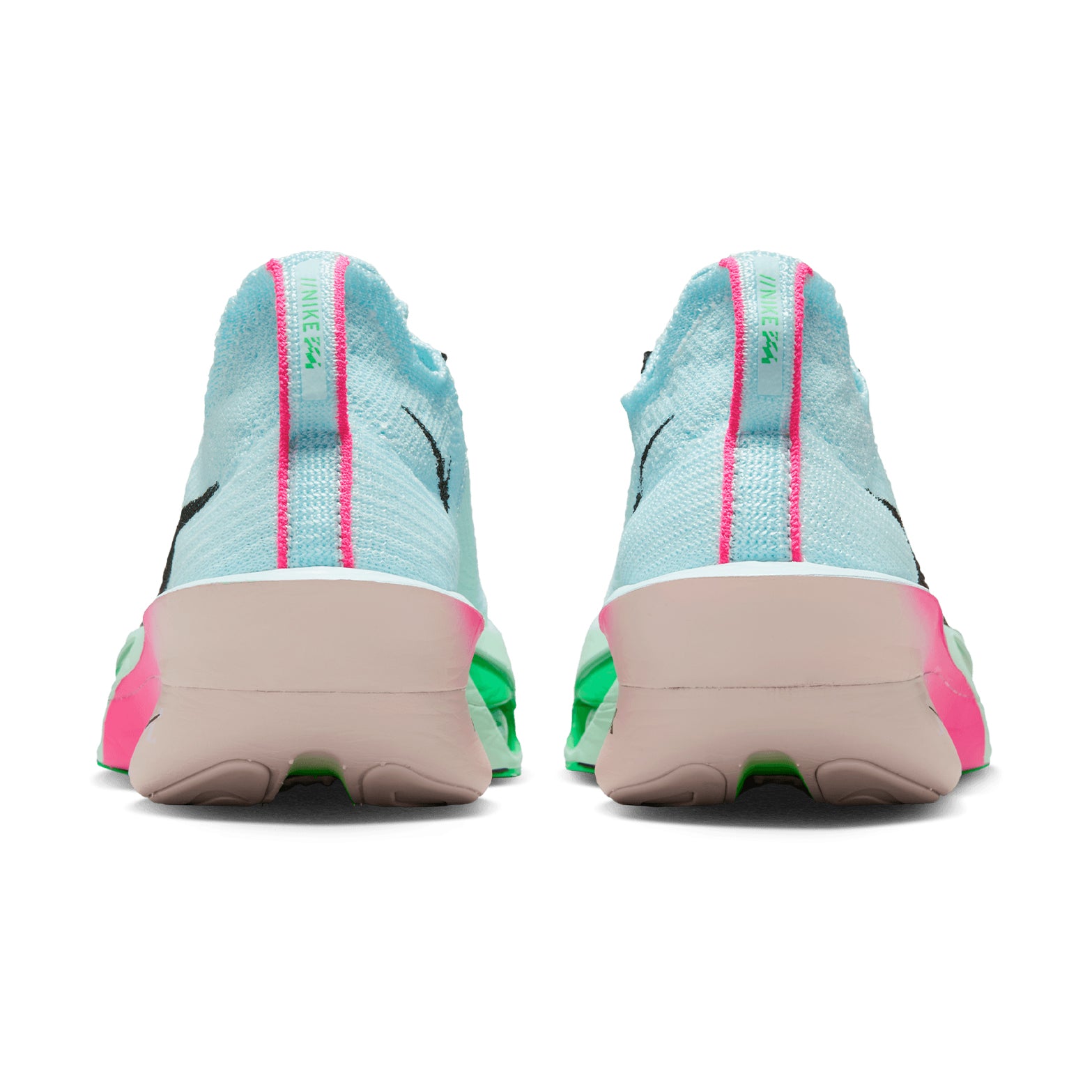 Women's Alphafly 3 Running Shoes Glacier Blue / Mint Foam / Green Shock / Black - Achilles Heel