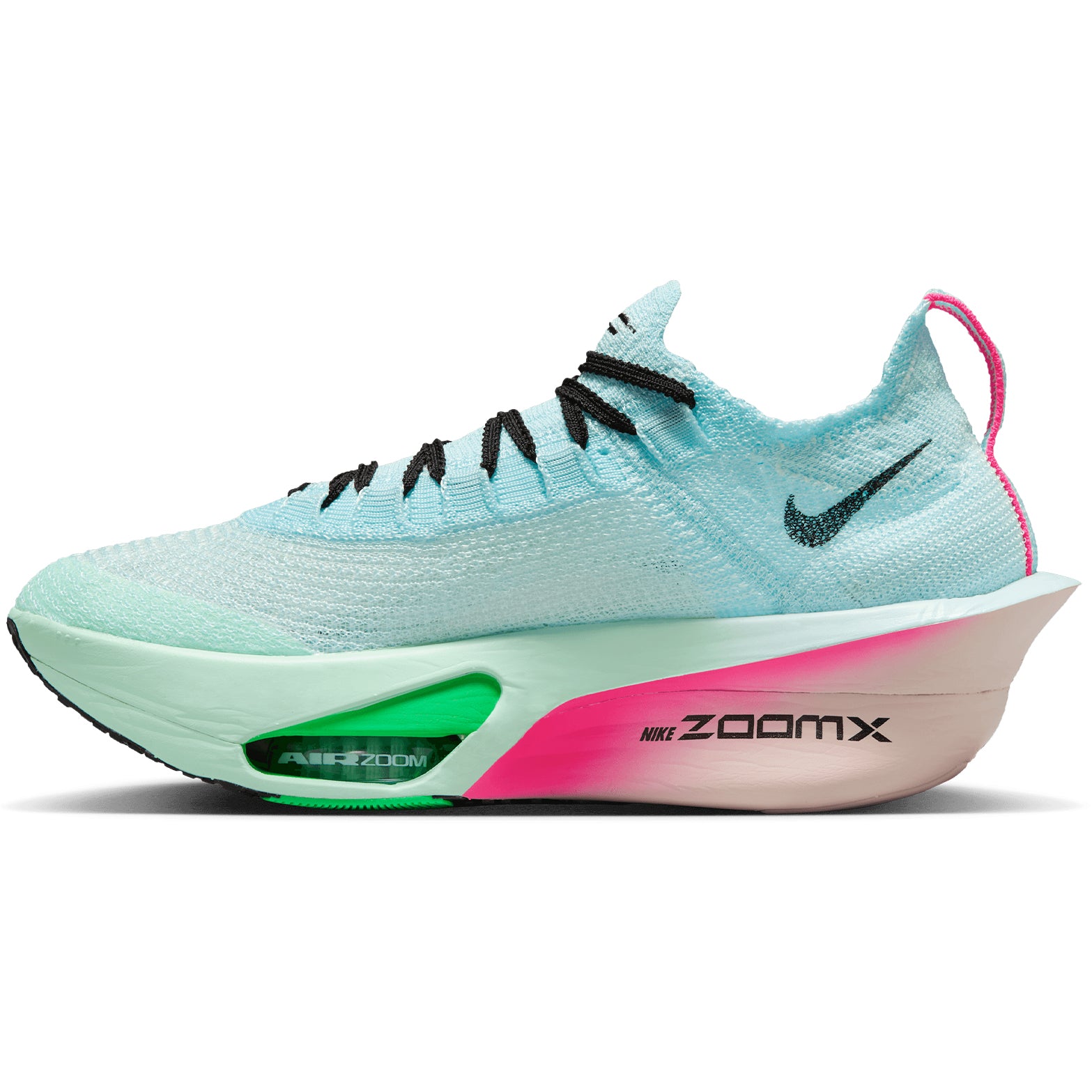 Women's Alphafly 3 Running Shoes Glacier Blue / Mint Foam / Green Shock / Black - Achilles Heel