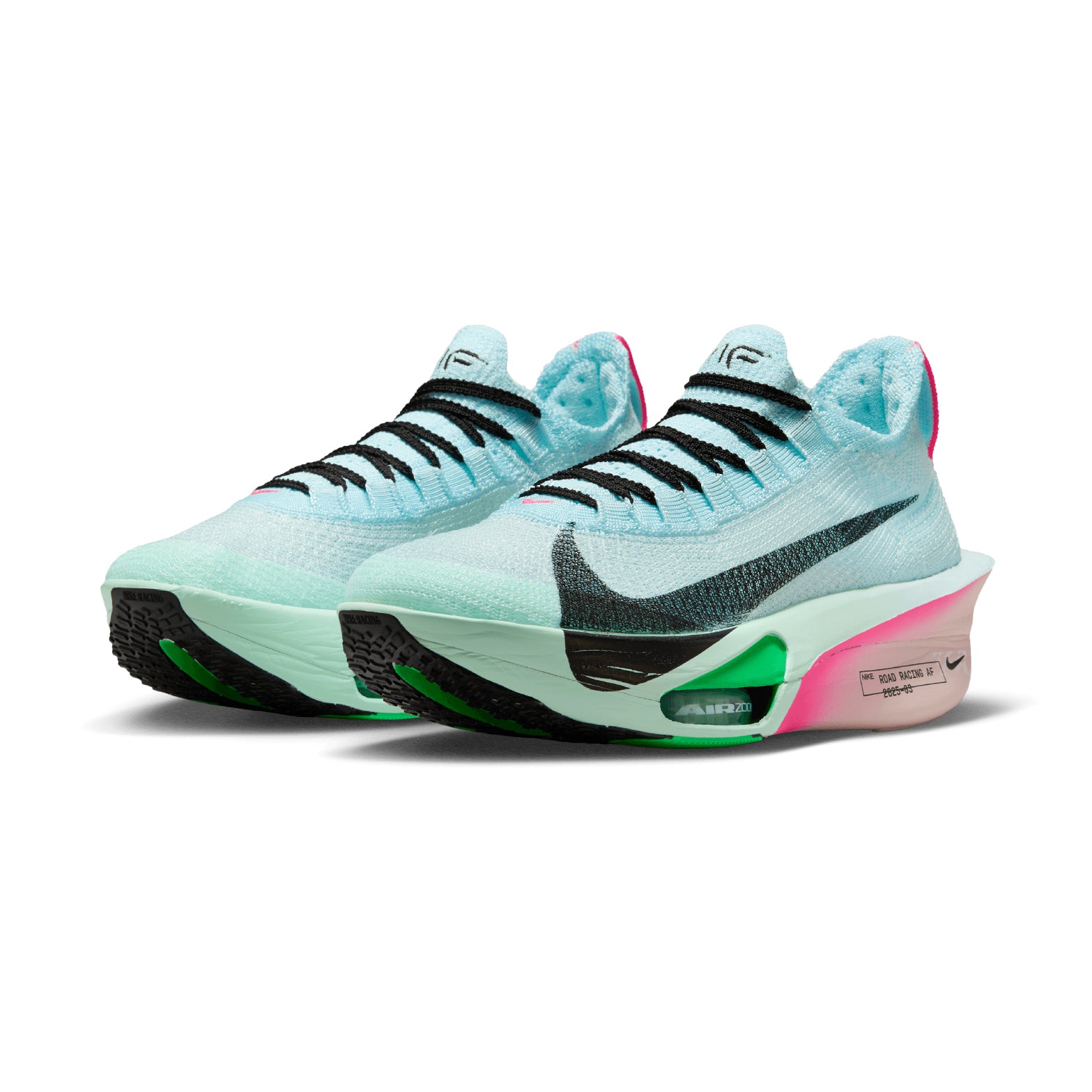 Women's Alphafly 3 Running Shoes Glacier Blue / Mint Foam / Green Shock / Black - Achilles Heel