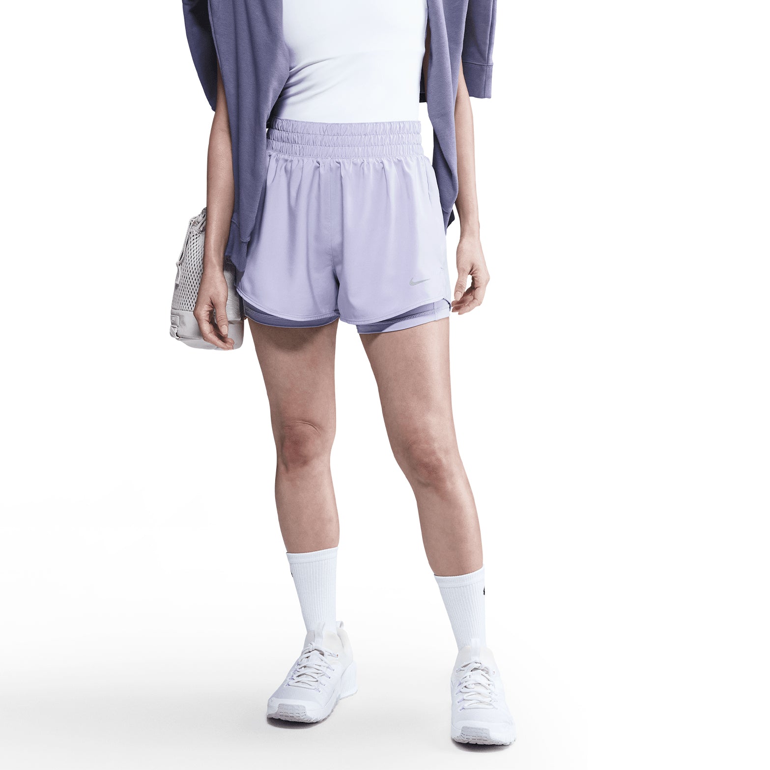 Women's Dri-FIT High-Waisted 3 Inch 2 in 1 Shorts Lilac Ice - Achilles Heel