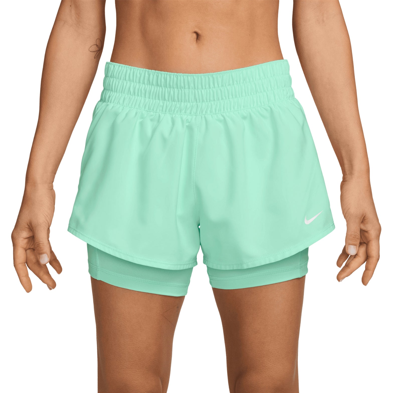 Women's Dri-FIT Mid Rise 3 Inch 2 in 1 Shorts Mint Foam / Reflective Silver - Achilles Heel