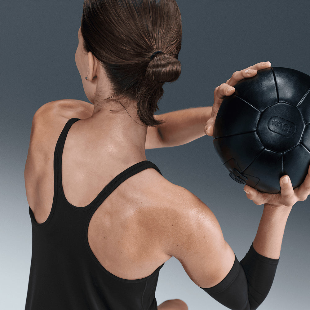 Nike Women's Dri-FIT One Classic Strappy Tank Black / White - achilles heel