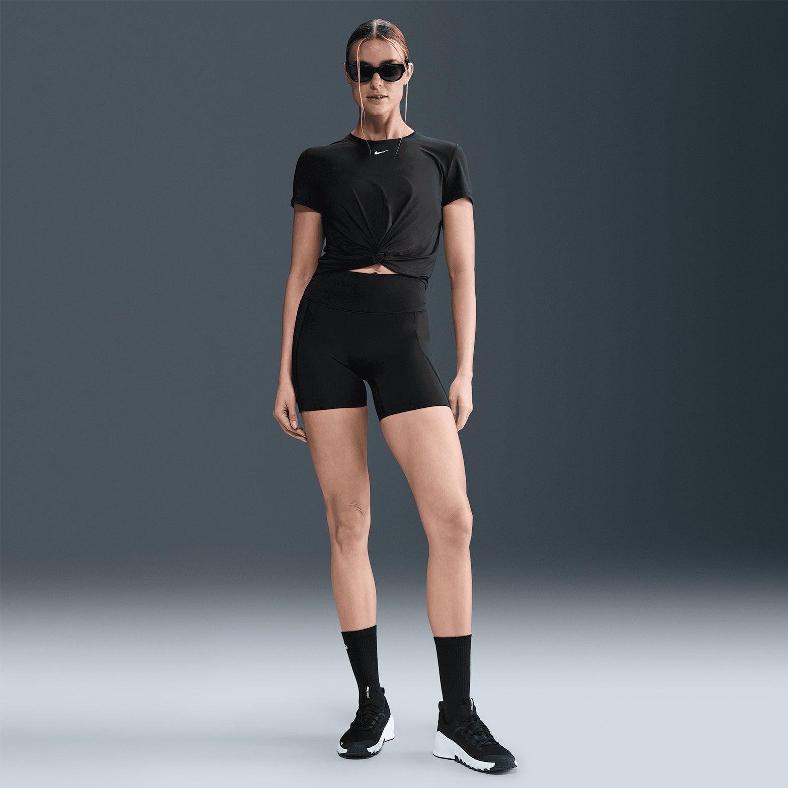Women's One Dri-FIT Classic Twist Tee Black / White - Achilles Heel