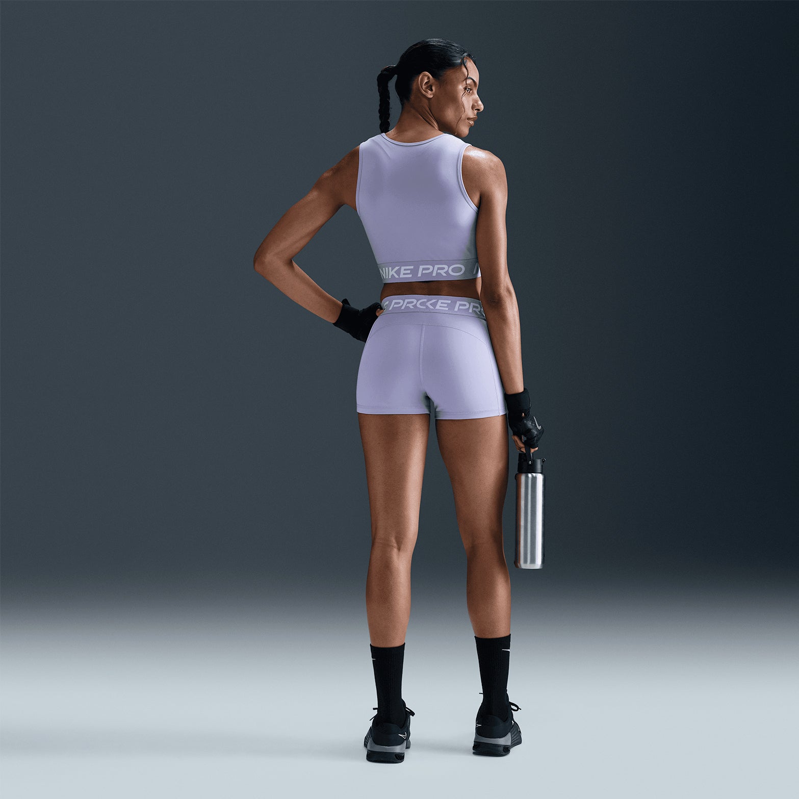 Women's Pro Dri-FIT Cropped Tank Lilac Ice / White - Achilles Heel