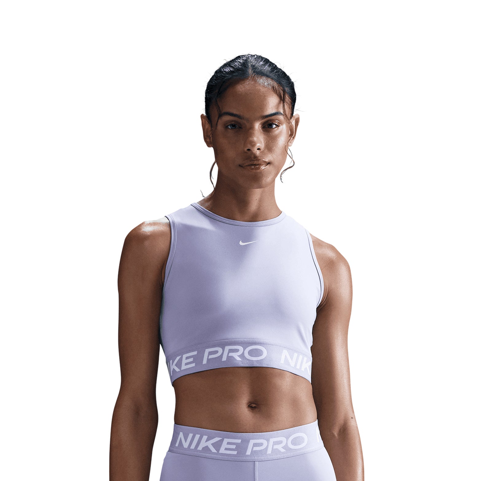 Women's Pro Dri-FIT Cropped Tank Lilac Ice / White - Achilles Heel