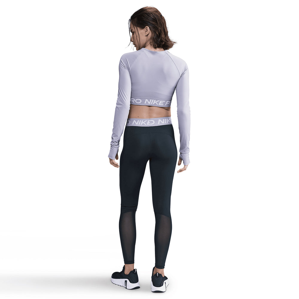 Nike Women's Pro Dri-FIT Cropped Top Lilac Ice / White - Achilles Heel