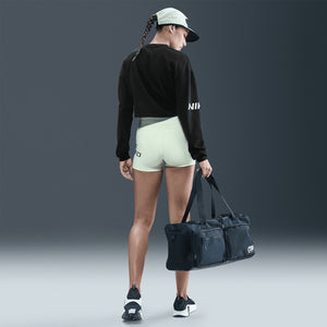 Nike Women's Pro Dri-FIT Loose French Terry Crew Neck Sweatshirt Black / White - Achilles Heel