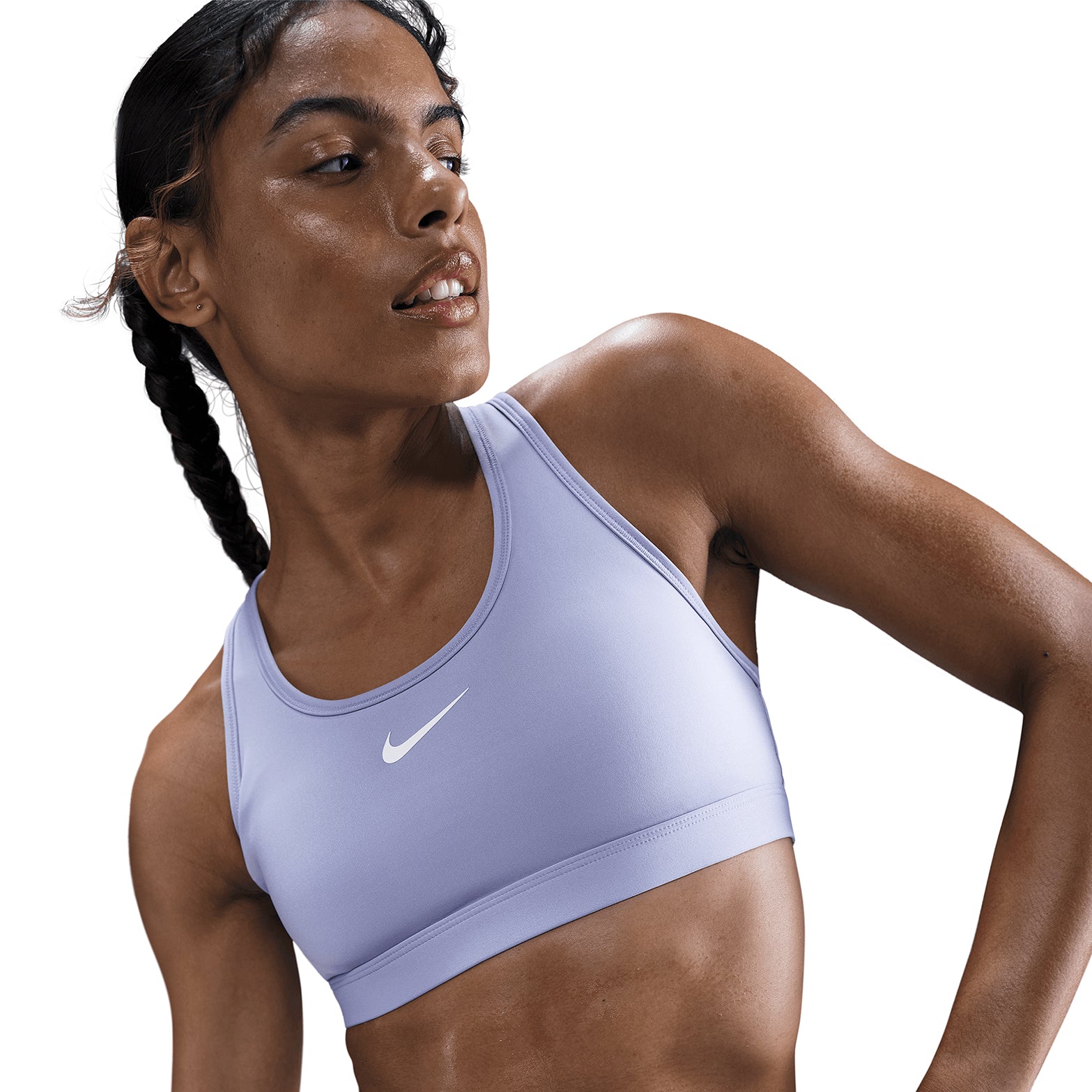 Women's Swoosh Medium-Support Sports Bra Lilac Ice / White - Achilles Heel
