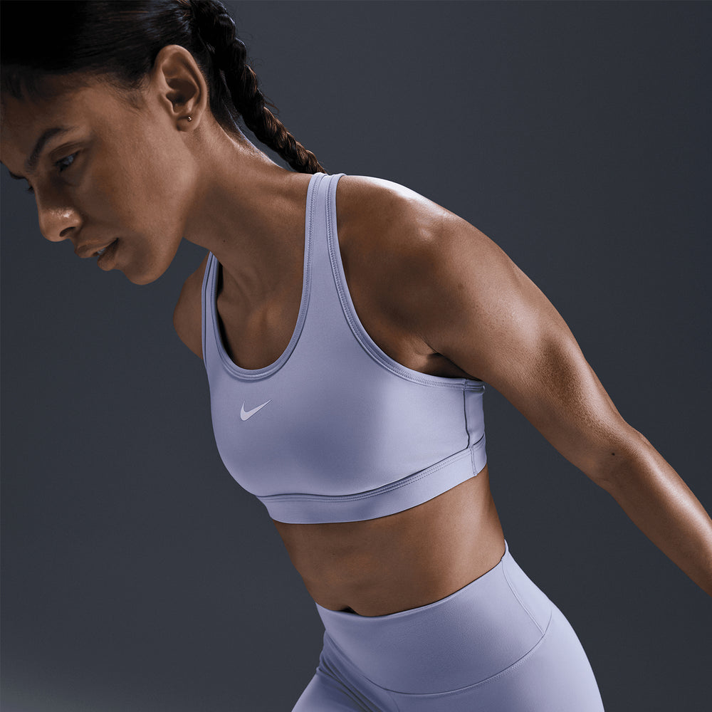 Nike Women's Swoosh Medium-Support Sports Bra Lilac Ice / White - Achilles Heel