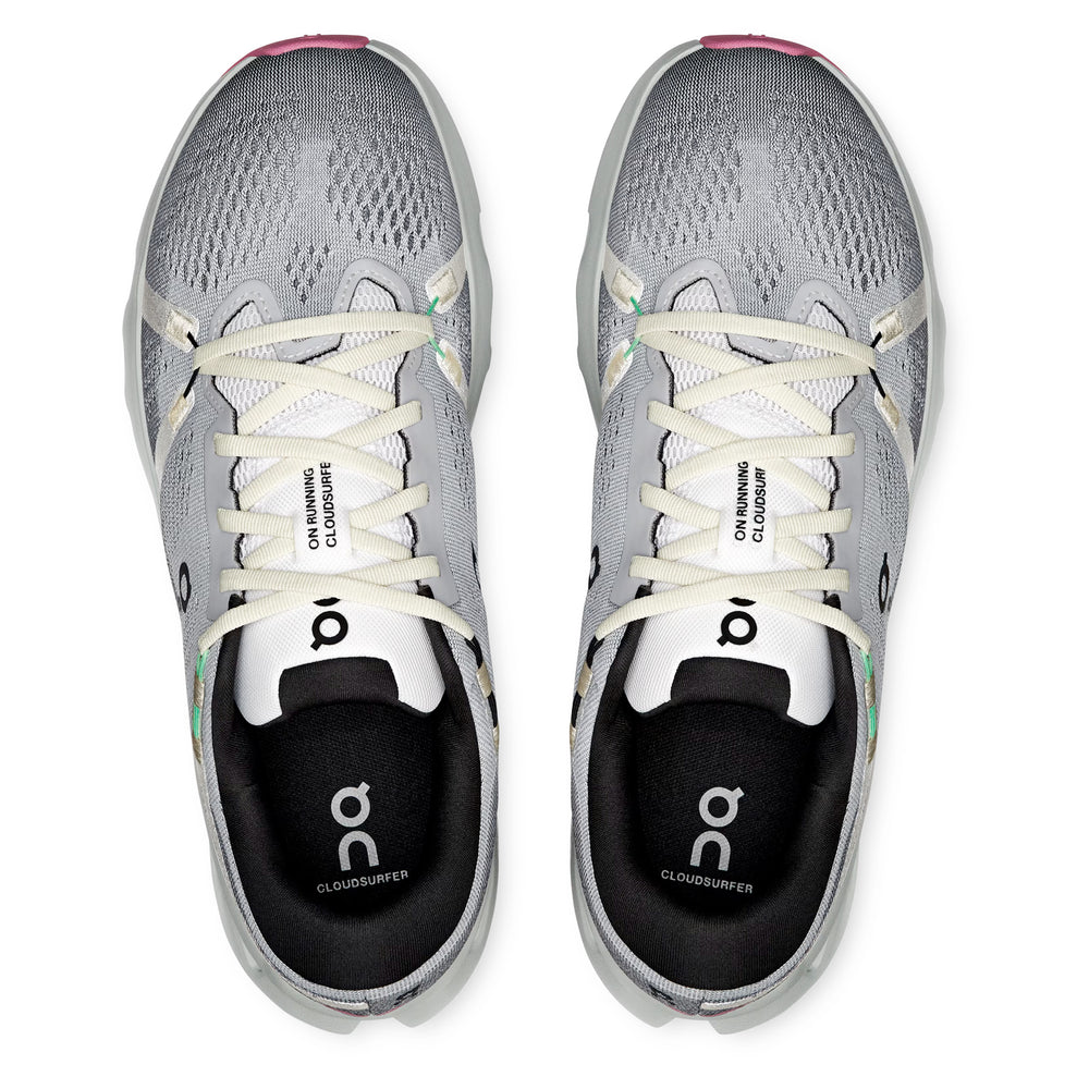 On Men's Cloudsurfer 2 Running Shoes White / Mineral - achilles heel