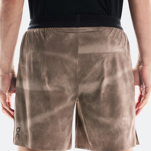 On Men's Performance 7 Inch Shorts AOP Cinder - achilles heel