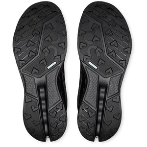 On Women's Cloudsurfer Trail 2 Waterproof Running Shoes Black / Black - achilles heel
