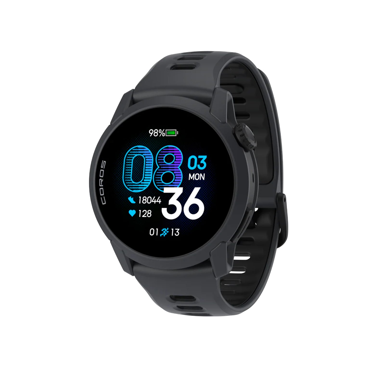 Pace 4 Silicone Strap GPS Sport Watch Black - Achilles Heel