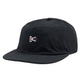 Black ultralight nylon District Vision Paneled Nylon Cap Symbol Black with a flat brim and a small logo on the front featuring a white outline and red heart shapes.
