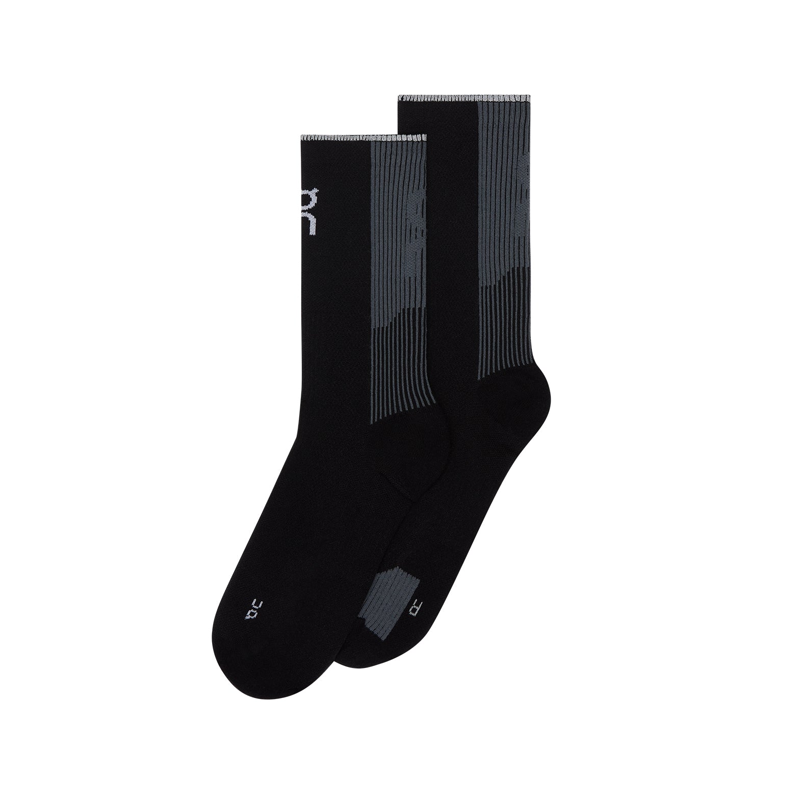 On Performance Run Sock High Black Eclipse running socks with targeted cushioning and ventilation panels