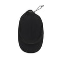 The Planar Lightweight Cap Black Beauty by Portal is a black, lightweight, and breathable cap featuring a curved brim and an adjustable drawstring at the back, designed for active use. It is photographed from above on a white background.