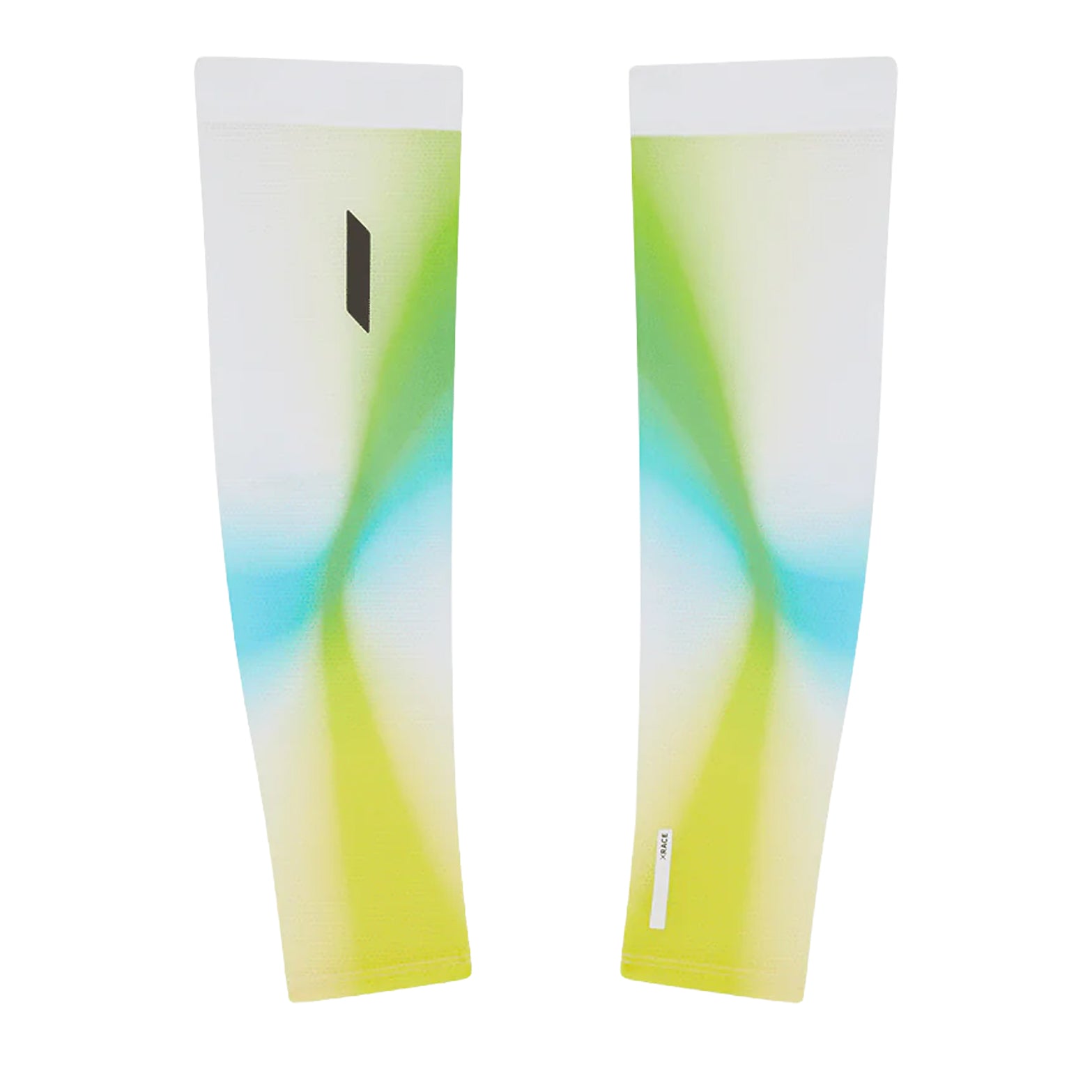 Soar Race Sleeves in Yellow Fade — front view showing ultralight stretch-woven construction, close-fitting silhouette and black fade colourway detail