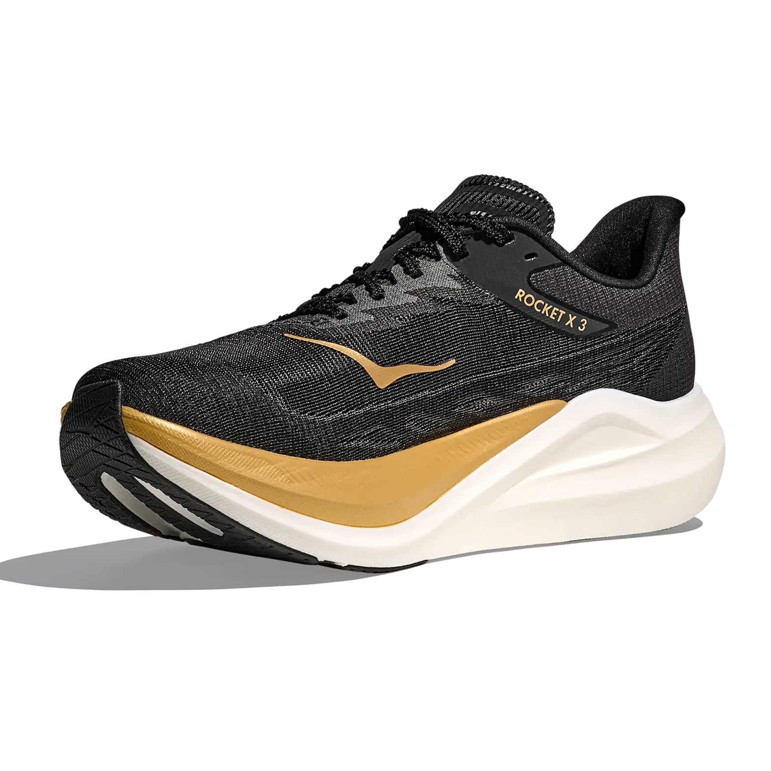 Hoka Rocket X 3 Koshi Tan-Tan Running Shoes Black / Gold at