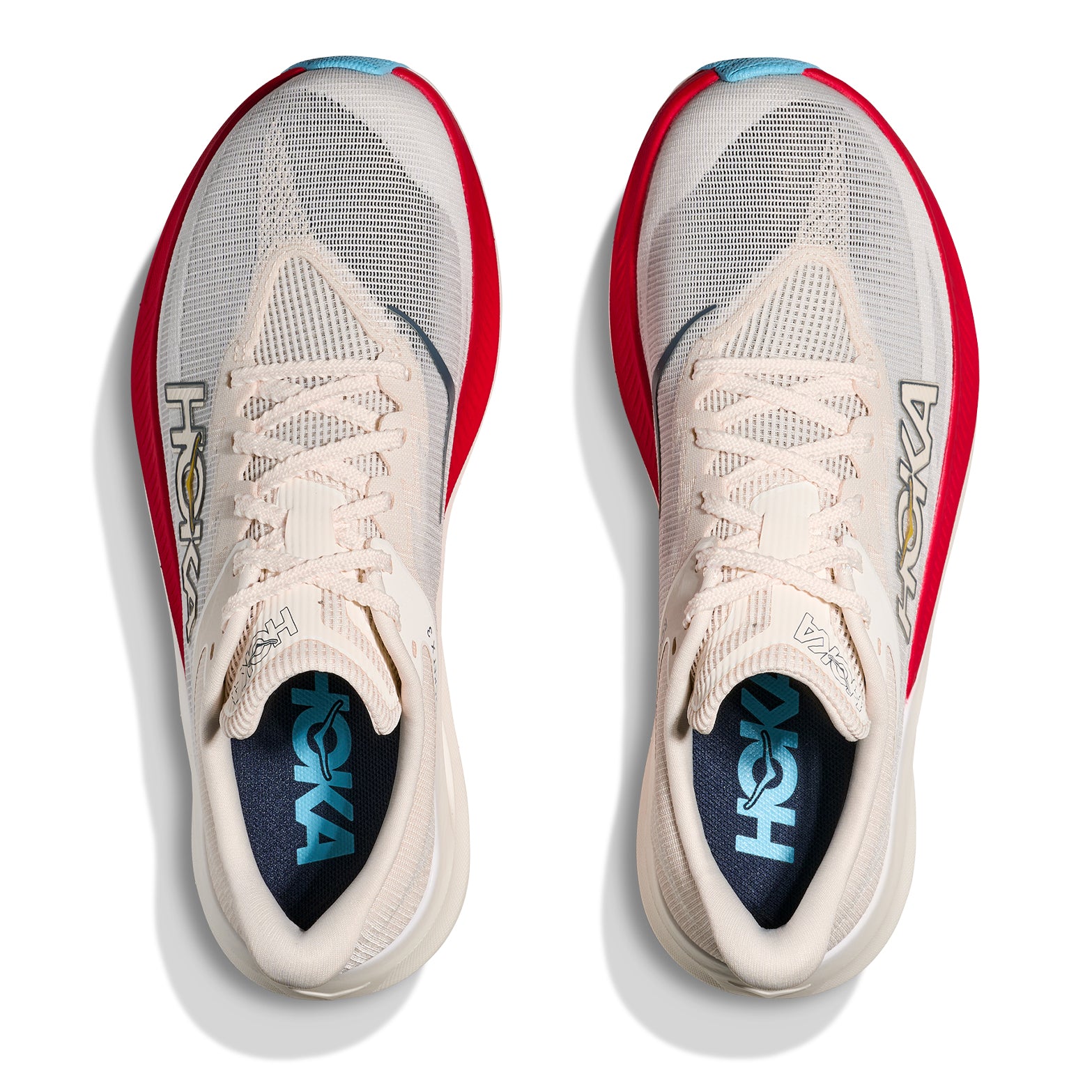 HOKA Rocket X 3 ランニングシューズ 7.5 Hoka Rocket X 3 Running Shoes Alabaster / Frost at Achilles Heel