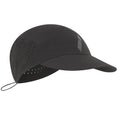 Soar Run Cap 2.0 Black front view showing four-panel construction, darted top panel and elliptical peak