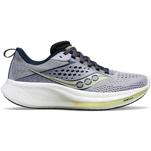 Saucony Women's Ride 17 Wide Fit Running Shoes Iris / Navy - achilles heel