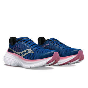 Saucony Women's Guide 17 Wide Fit Running Shoes Navy / Orchid - achilles heel