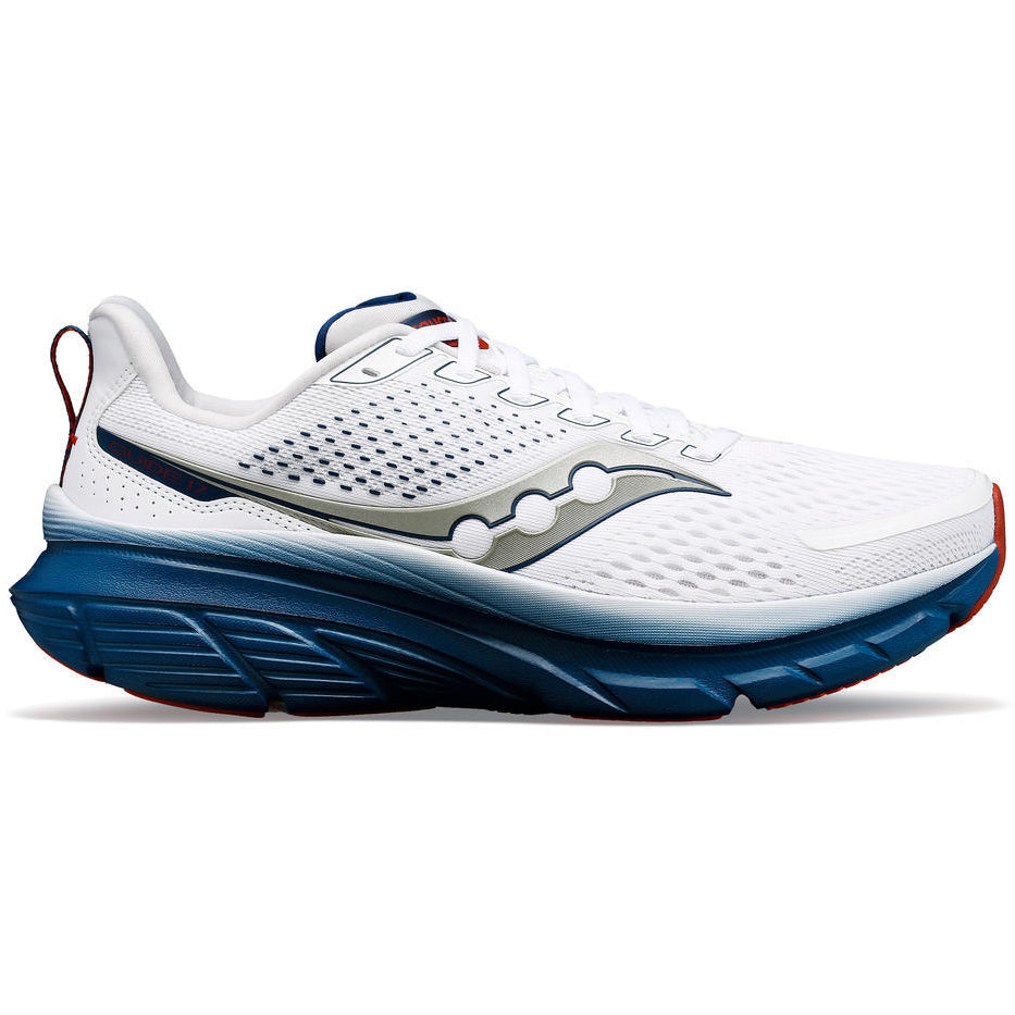 Saucony Men's Guide 17 Running Shoes White / Navy - achilles heel