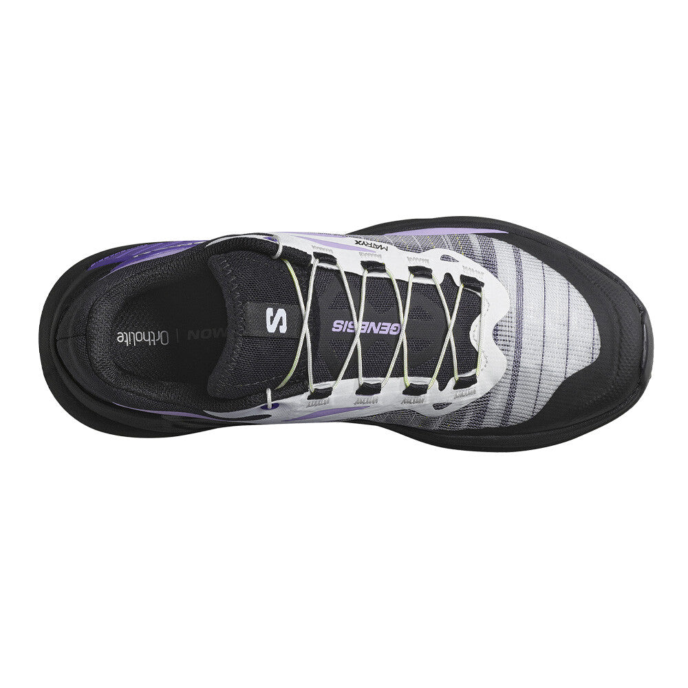 Salomon Women's Genesis Trail Running Shoes Black / White / Liberty - achilles heel
