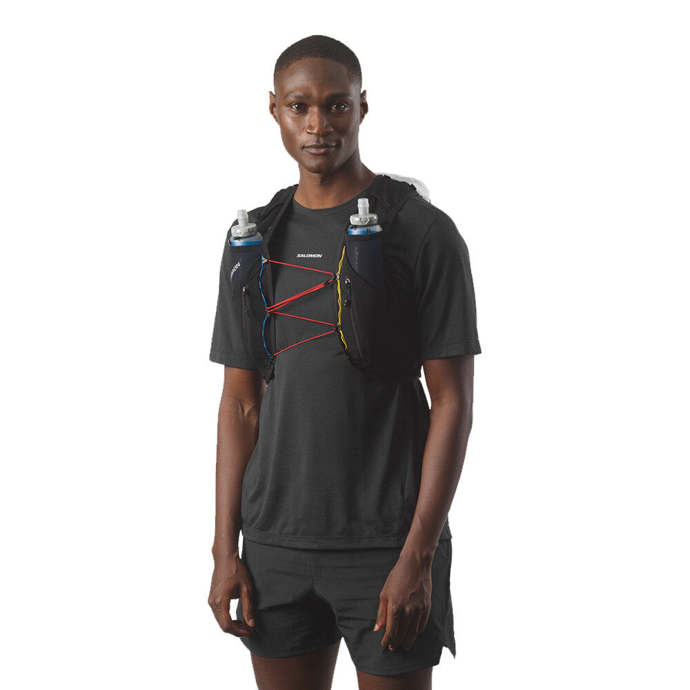 Salomon Advance Skin 12 Race Flag Set Running Vest Black / White - achilles heel