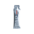 A silver SAP25 Energy Gel packet from SAP, featuring text for 250 calories, cocoa almond flavor, and “good energy” on the cap, is set against a white background. Made with real food fuel like maple syrup for long-lasting endurance.